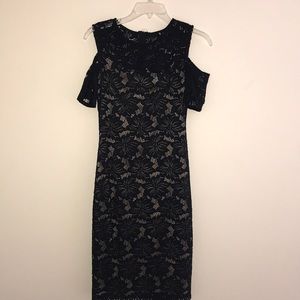 Black Lace Overlay Dress
